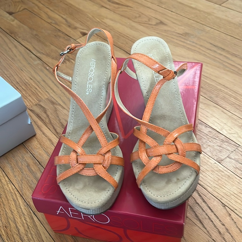 Aerosoles sandals, wedge heel, size 8